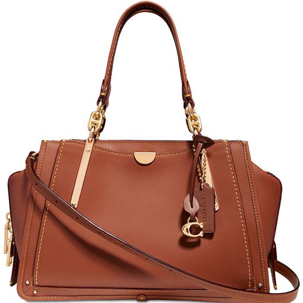 Coach dreamer satchel leather shoulder bag in brown